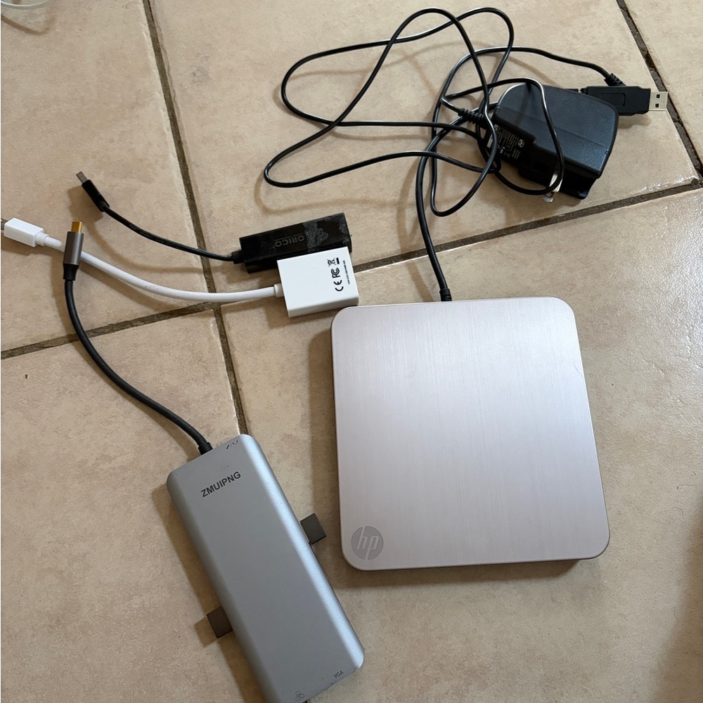 HP Silver External DVD Drive with USB Hub